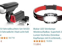 Amazon: Fahrradleuchtenset mit Zulassung für 9,99 Euro