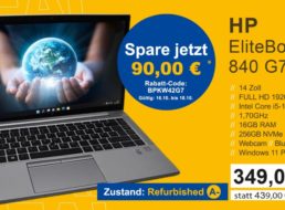 HP: EliteBook 840 G7 mit Windows 11 und LTE refurb für 349 Euro