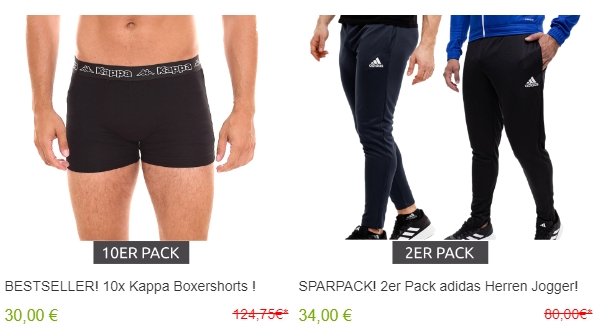 Kappa: Boxershorts im Zehnerpack für 30 Euro frei Haus