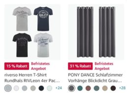 Riverso: T-Shirts im Viererpack bei Amazon ab 40,37 Euro frei Haus