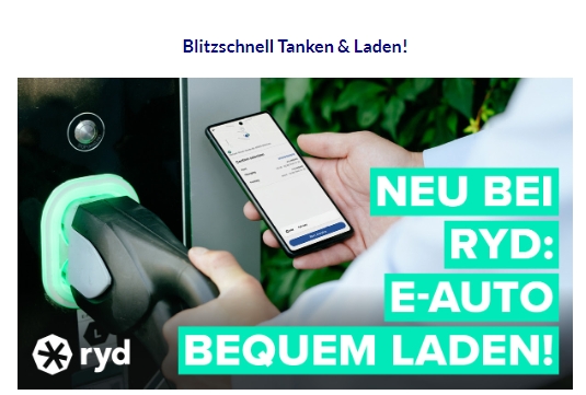 ryd: Ab sofort auch E-Autos über App laden