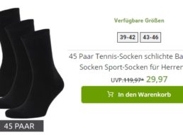 Outlet46: 45 Paar Socken für 29,97 Euro frei Haus