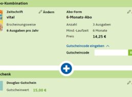 Vital: Halbjahresabo für 14,25 Euro mit Gutschein über 15 Euro