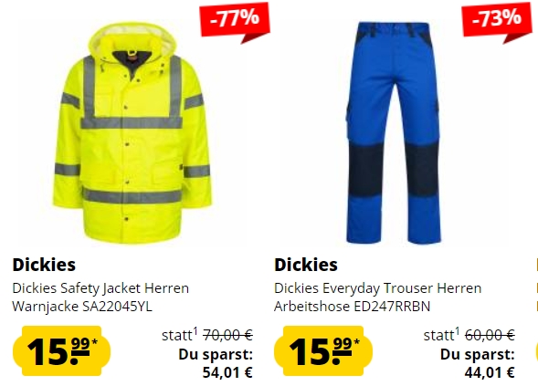 Sportspar: Herren-Warnjacke von Dickies für 15,99 Euro