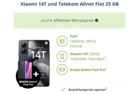 Telekom-Netz: Xiaomi 14 T und Tablet geschenkt zur LTE-Flat mit 25 GByte