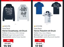 Camp David: Mode bei Lidl ab 12,99 Euro frei Haus