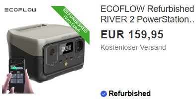 Ebay: Powerbank "Ecoflow River 2" refurb für 159,95 Euro