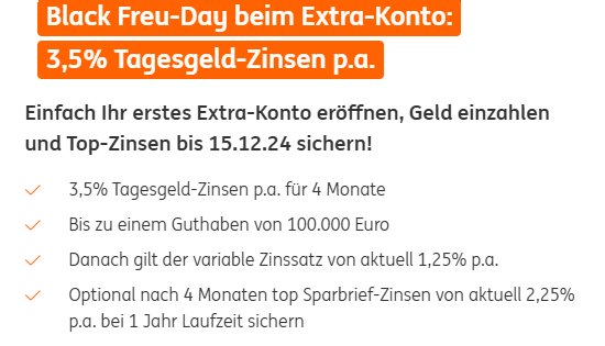 ING-Diba: 3,5 Prozent Tagesgeld-Zins für vier Monate