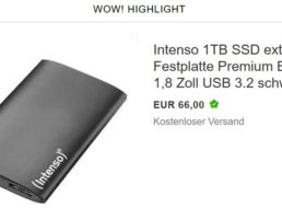 Ebay: Externe SSD mit 1 TByte für 66 Euro frei Haus