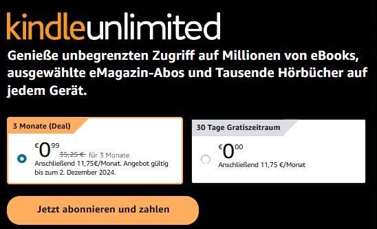 Gratis: Kindle Unlimited für einen Monat komplett kostenlos