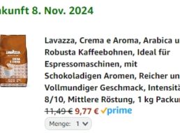 Amazon: „Lavazza Crema e Aroma“ für 9,77 Euro