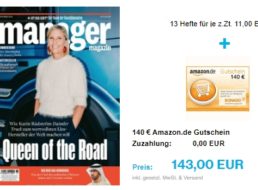 Manager Magazin: Jahresabo für 143 Euro mit Amazon-Gutschein über 140 Euro