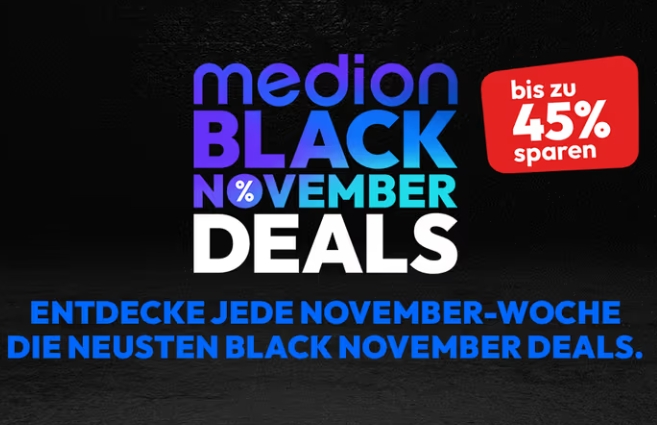 Medion: "Black November Deals" mit Testsieger-Modellen