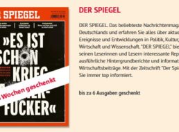 Gratis: „Der Spiegel“ sechs Wochen zum Nulltarif frei Haus