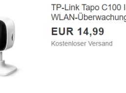 Ebay: Webcam „TP-Link Tapo C100“ für 14,99 Euro