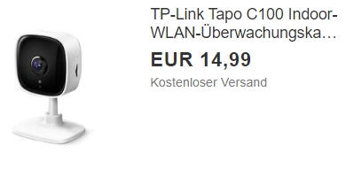 EBay: Webcam "TP-Link Tapo C100" für 14,99 Euro