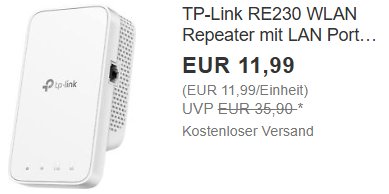 Ebay: WLAN-Repeater "TP-Link RE230" für 11,99 Euro