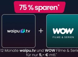 Waipu.tv: 12 Monate für je 5 Euro inklusive „Wow Filme & Serien“