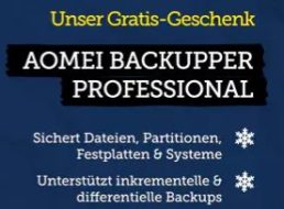 Gratis: „AOMEI Backupper Pro“ für 0 statt 40 Euro