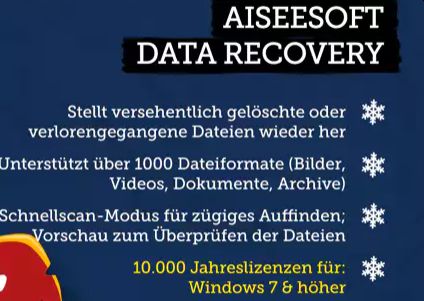 Gratis: Vollversion "Aiseesoft Data Recovery" zum Nulltarif