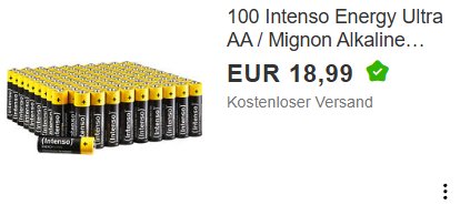 Ebay: 100er-Pack AA-Batterien für 18,99 Euro frei Haus