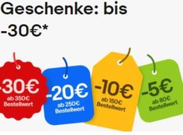 Ebay: Geschenke und mehr mit bis zu 30 Euro Rabatt shoppen