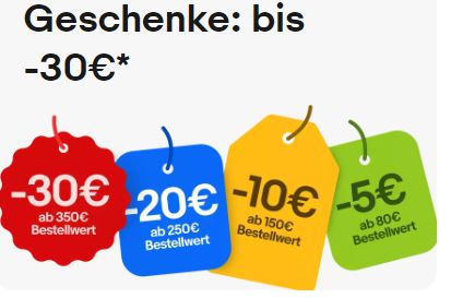 Ebay: Geschenke und mehr mit bis zu 30 Euro Rabatt shoppen