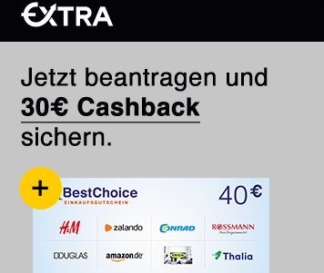 Gratis: 70 Euro Bonus zur kostenlosen Extra-Karte