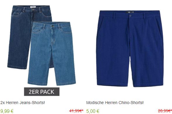 Outlet46: Doppelpack Jeans-Shorts für 9,99 Euro