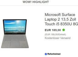 Ebay: „Microsoft Surface Laptop 2“ refurb für 179 Euro