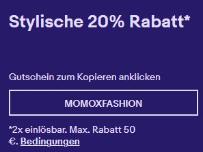 Ebay: Reduzierte Mode von Momox Fashion nochmals 20 Prozent günstiger