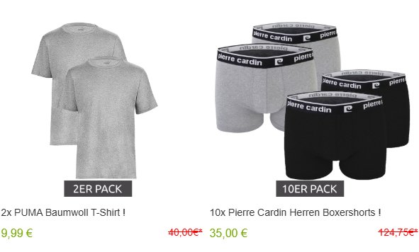 Pierre Cardin: Boxershorts im Zehnerpack für 35 Euro frei Haus