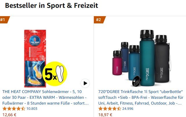 Amazon: Fünferpack Sohlenwärmer für 12,66 Euro