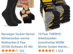 Amazon: Sechserpack Norwegersocken für 16,99 Euro