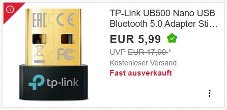 Ebay: Bluetooth-Stick für 5,99 Euro, WLAN-Stick für 6,99 Euro