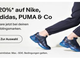 Ebay: Mode von Nike, Adidas, Puma & Co. mit 20 Prozent Rabatt