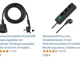 Amazon: Dreifach-Steckdosenleiste von Brennestuhl für 3,99 Euro