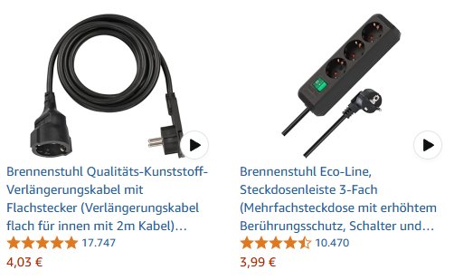 Amazon: Dreifach-Steckdosenleiste von Brennestuhl für 3,99 Euro