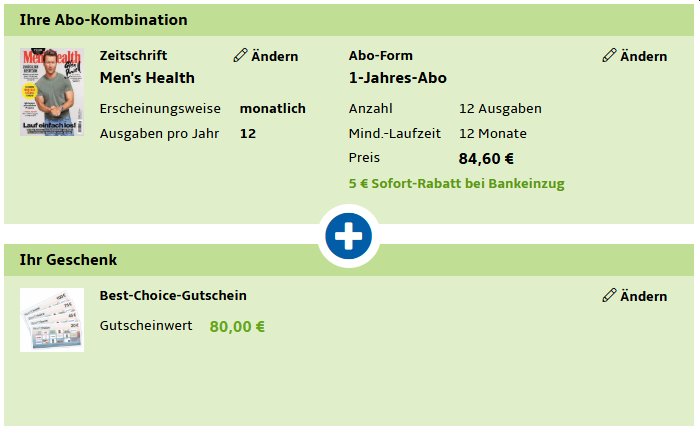 Mens Health: Jahresabo für 79,60 Euro mit Gutschein über 80 Euro