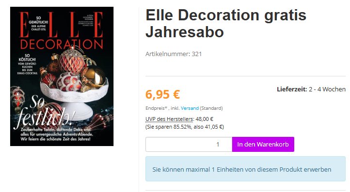 Knaller: 5 Zeitschriften im Jahresabo für je 6,95 Euro