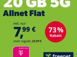 Telekom-Netz: 20 GByte 5G-Daten für 7,99 Euro/Monat