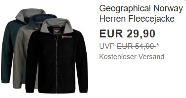 Ebay: Fleecejacken von "Geographical Norway" für 29,90 Euro