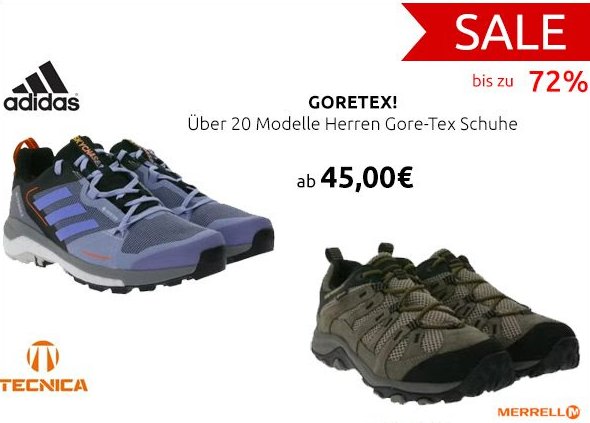 Outlet46: Goretex-Schuhe ab 65 Euro frei Haus