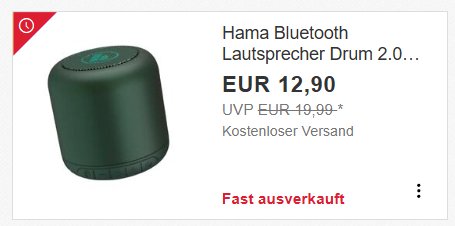 Ebay: Bluetooth-Lautsprecher Hama Drum 2.0 für 12,90 Euro