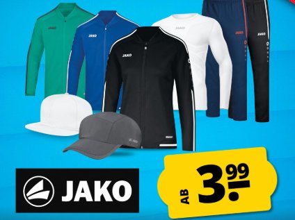 Jako: "Megasale" bei Sportspar mit Mode ab 3,99 Euro