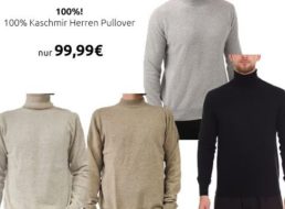 Outlet46: 100%-Kaschmir-Pullover für 99,99 Euro frei Haus