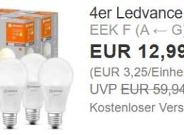 Ebay: Viererpack smarte LED-Birnen für 12,99 Euro