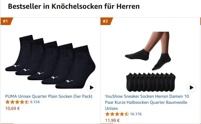 Amazon: Puma-Knöchelsocken im Fünferpack für 10,69 Euro