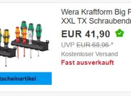 Ebay: Schraubendreherset von Wera für 37,71 Euro