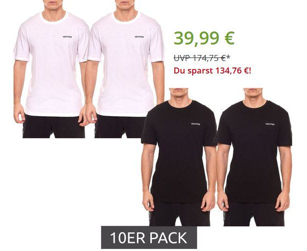 Outlet46: Zehnerpack T-Shirts für 39,99 Euro frei Haus